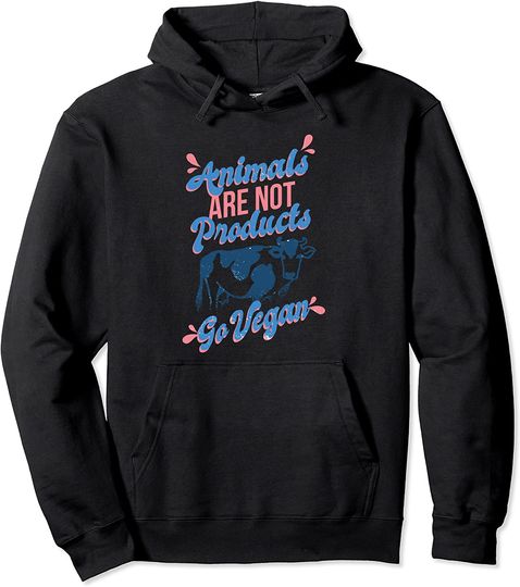Vegan Friends Not Food Cow Lover Plant Based Animals Pullover Hoodie