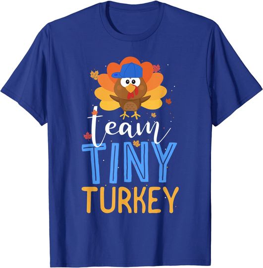 Team Tiny Turkey Gender Reveal Baby Shower Thanksgiving Boy T-Shirt