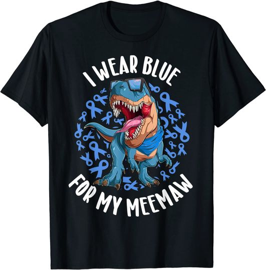 I Wear Blue For My Meemaw Diabetes Awareness Trex Kids Youth T-Shirt