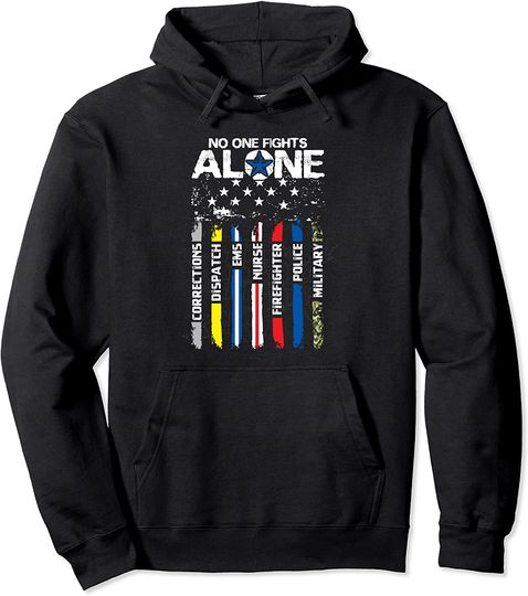 First Responders American Thin Line Police Fire Military EMS Pullover Hoodie