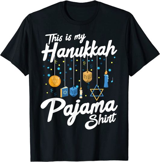 Hanukkah Pajama Dreidel Toy Boys Girls Jewish Christmas T-Shirt