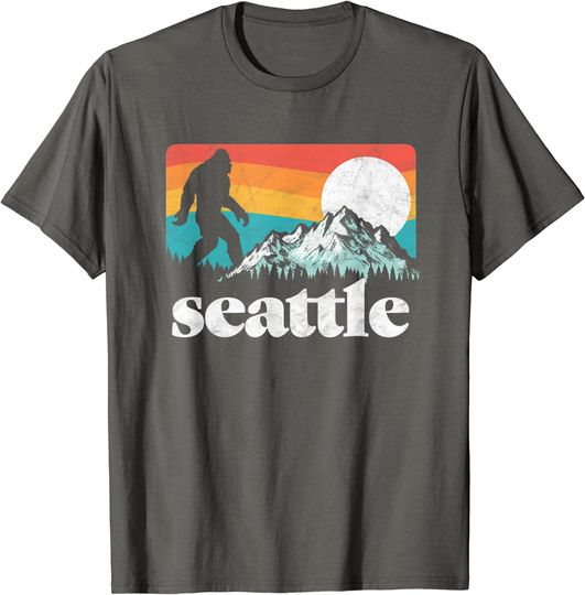 Seattle Washington Bigfoot Mountains T-Shirt