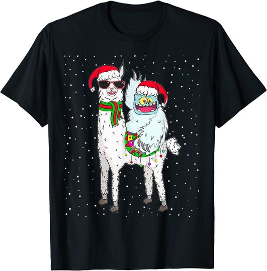 Yeti To Party Santa Hat Llama Christmas Pajama Xmas Gift T-Shirt