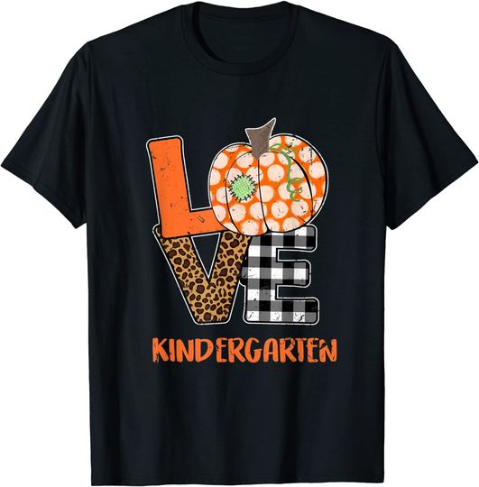 Ph Love Kindergarten Teacher Thanksgiving Pumpkin T-Shirt
