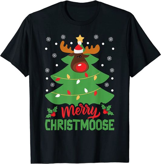 Merry Christmoose Christmas Tree Moose T-Shirt