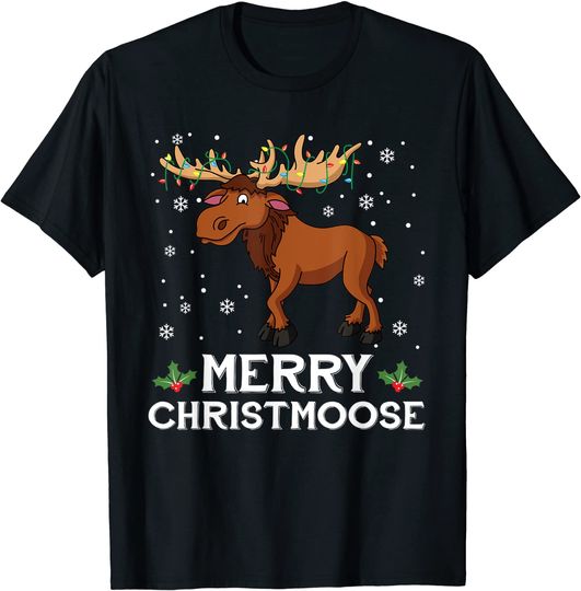 Merry Christmoose Christmas Moose Funny Xmas T-Shirt