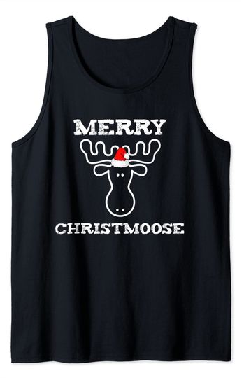 Merry Christmoose Funny Christmas Moose Gift Tank Top