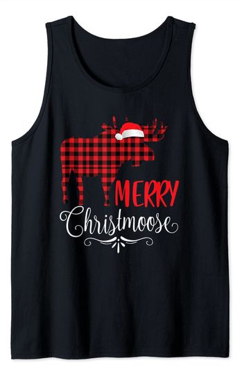Merry Christmoose Family Christmas Pajamas Moose Tank Top