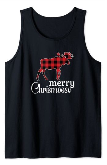 Moose Christmas Merry Christmoose Christmas Moose Funny Xmas Tank Top