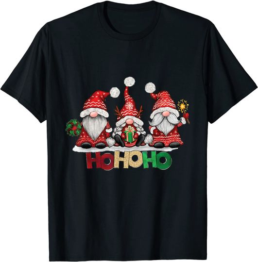 Christmas Santa Three Gnomies Hohoho T-Shirt
