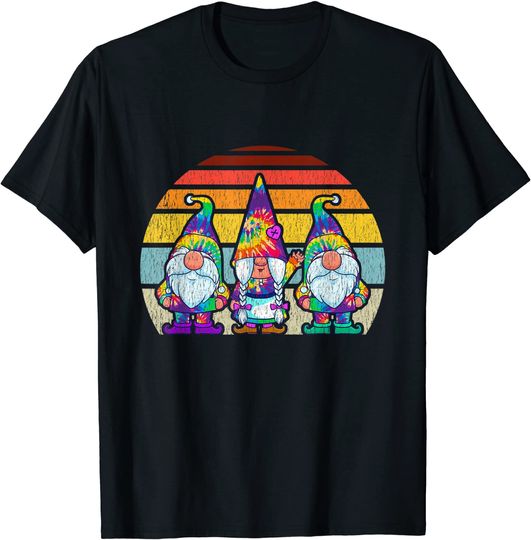 Tie Dye Gnomes Hippie Trippy T-Shirt