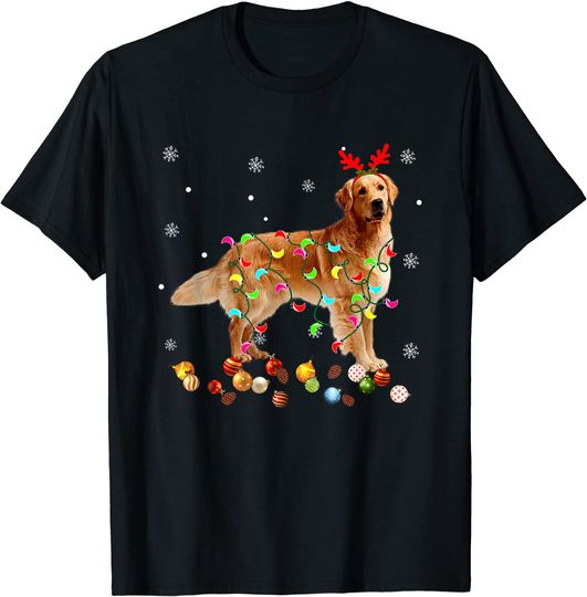 Golden Retriever Christmas Lights T-Shirt