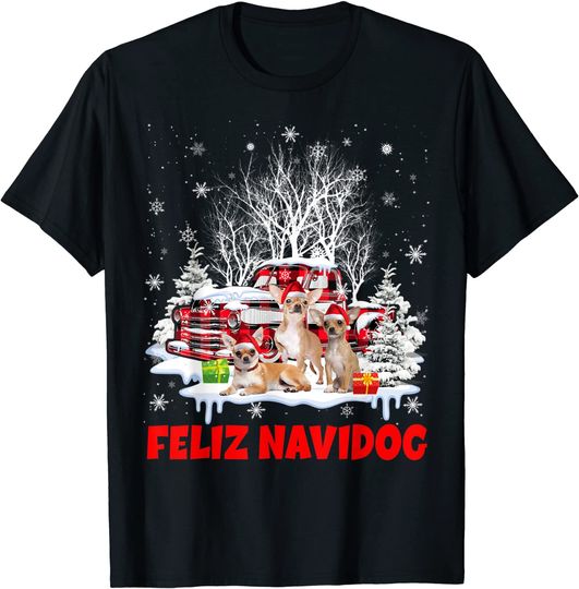Feliz Navidog Merry Xmas Santa Chihuahua  T-Shirt