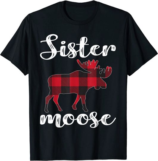 Sister Moose Matching Family Christmas Clothes Plaid Pajama T-Shirt