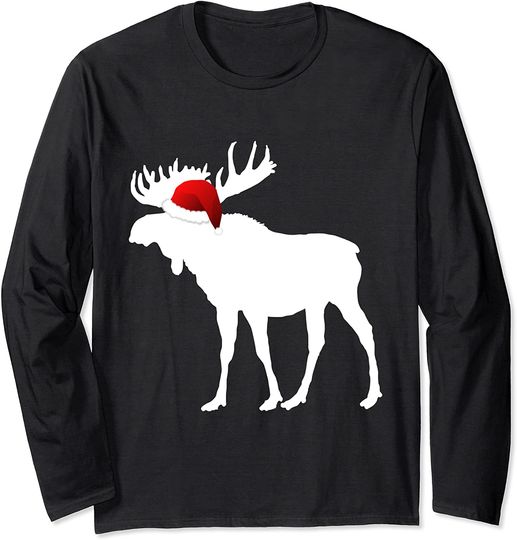Christmas Pajama Shirt - Christmas Moose Long Sleeve
