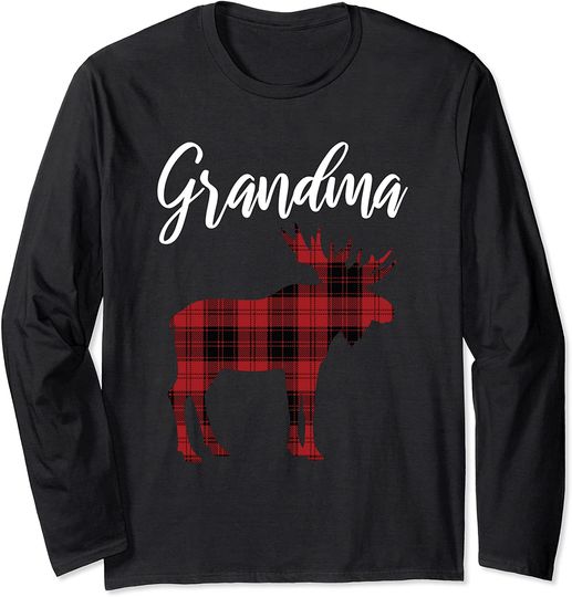 Grandma Moose XMas Matching Family Christmas Pajamas PJs Long Sleeve