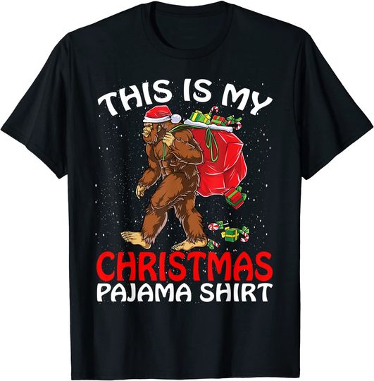 This Is My Christmas Pajama Bigfoot Christmas T-Shirt