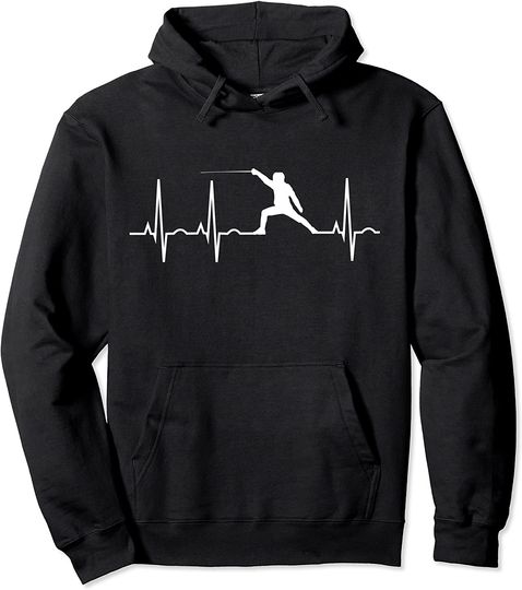 Fencing Heartbeat For Fencers - Foil Epee Saber Hoodie Pullover Hoodie