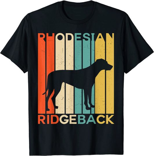 Retro Vintage Rhodesian Ridgeback Silhouette Dog Lover Dog T-Shirt