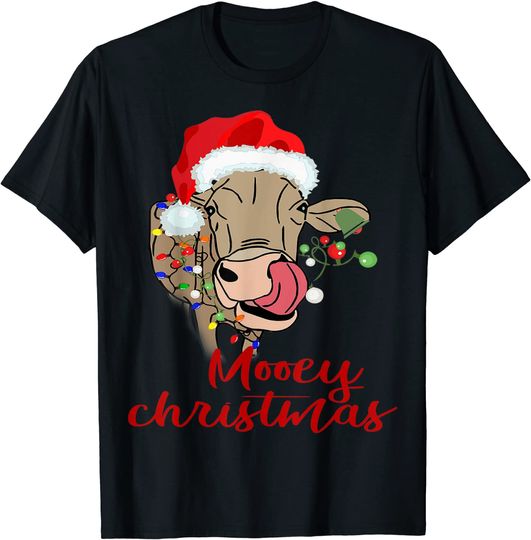 Mooey Christmas Cow Heifer Farmer Xmas Gift T-Shirt