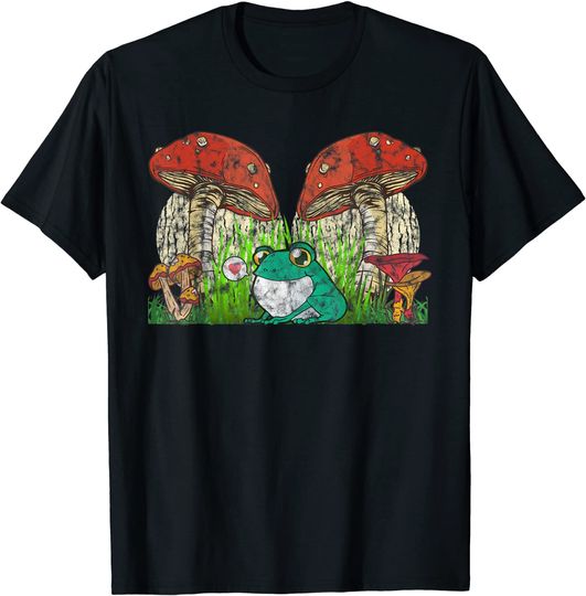 Cottagecore Mushroom Frog For Botanical Shroom Mycologist T-Shirt