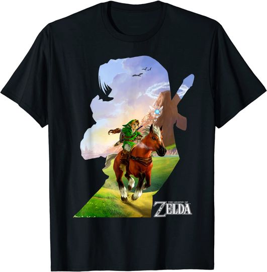 Nintendo Zelda Link Epona Ride Silhouette Graphic T-Shirt