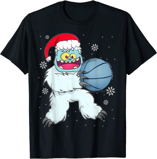 Basketball Player Yeti Abominable Snowman Christmas Pajama T-Shirt