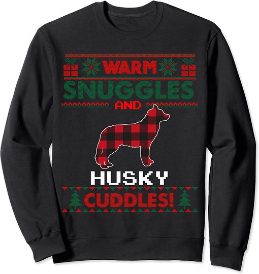 Siberian Husky Christmas Pajama Ugly Christmas Sweater Sweatshirt