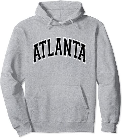 Atlanta Georgia GA Varsity Style Black Text Hoodie