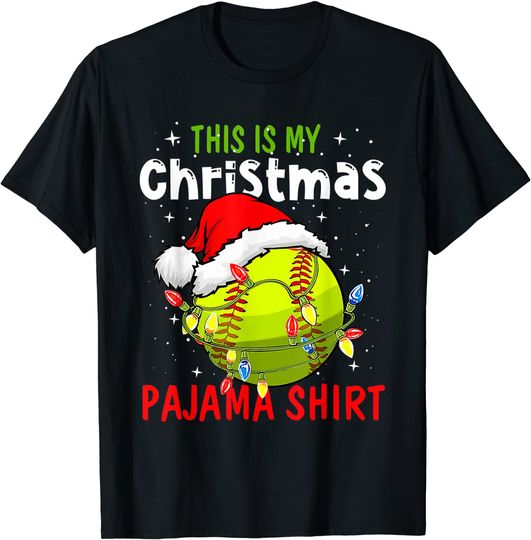 This Is My Christmas Pajama Baseball Softball T-Shirt