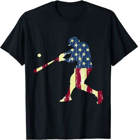 Patriotic American Flag Baseball T-Shirt