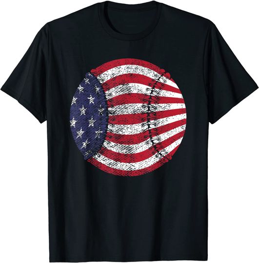 US American Flag Baseball T-Shirt