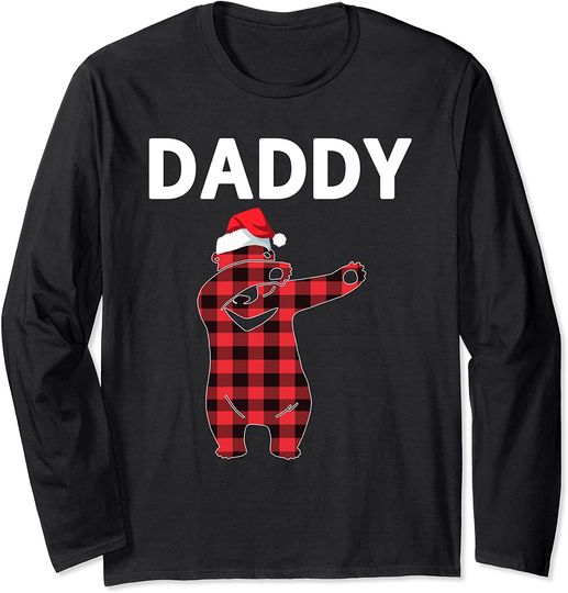 Daddy Bear Christmas Xmas Plaid Pajamas Long Sleeve