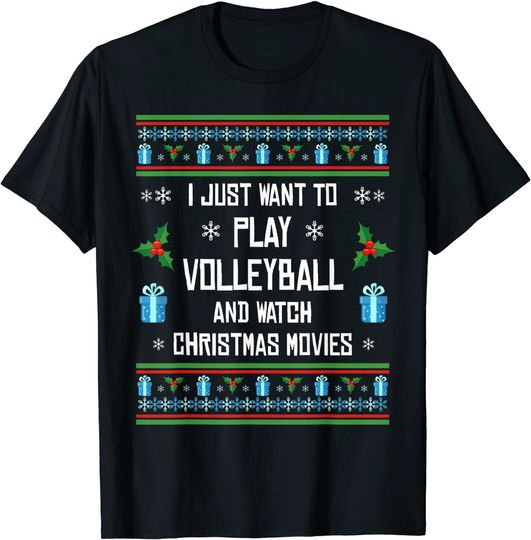 Funny Volleyball Christmas T-Shirt