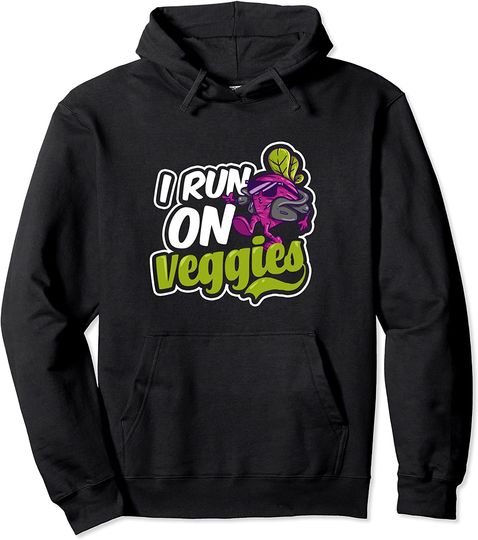 I Run On Veggies Vegan Pullover Hoodie