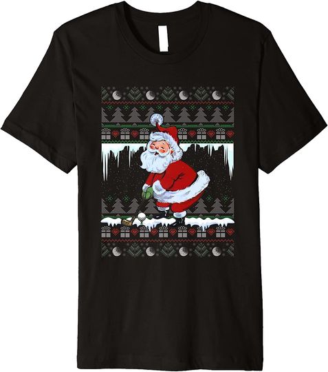 Christmas Santa Claus Golf Sport Ugly Xmas Premium T-Shirt