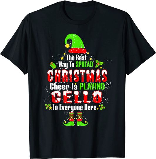 The Best Way To Spread Christmas Cheer Is Playing Cello T-Shirt