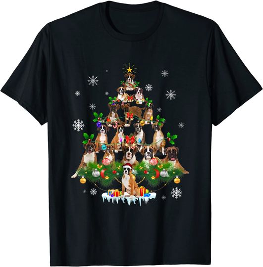 Boxer Dog Lovers Christmas T-Shirt