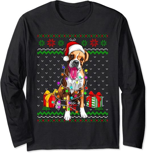 Boxer Dog Lovers Christmas Long Sleeve