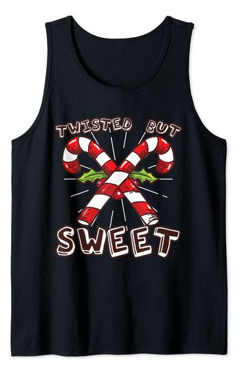 Candy Cane Sweet But Twisted Christmas Tank Top