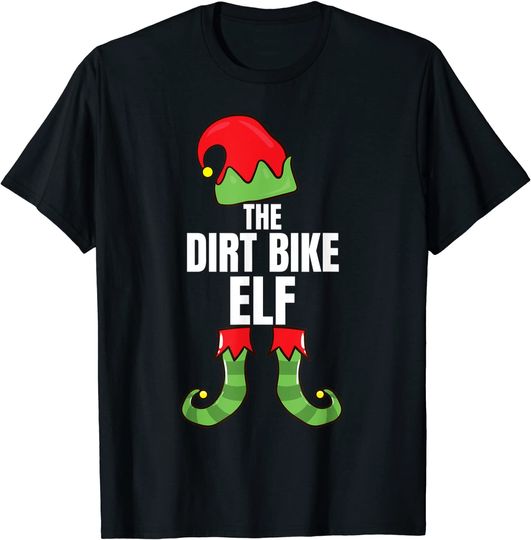 The Dirt Bike Elf Family Funny Christmas Group Pajama Gift T-Shirt