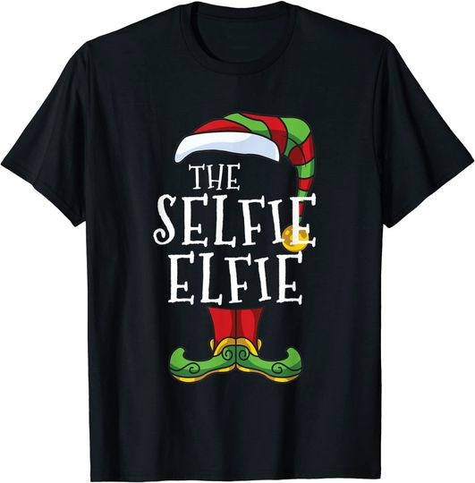 Selfie Elfie Elf Family Matching Christmas Group Pajama T-Shirt