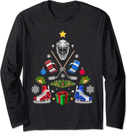 Ice Hockey Christmas Tree Ornaments Xmas Gift Long Sleeve