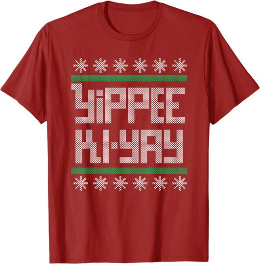 Yippee-Ki-Yay Christmas Cross Stitch T-Shirt