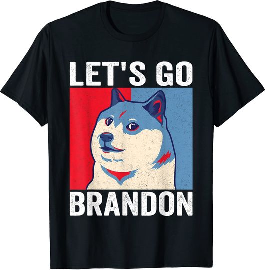 Vintage Dogecoin Dog Let's Go Brandon  T-Shirt