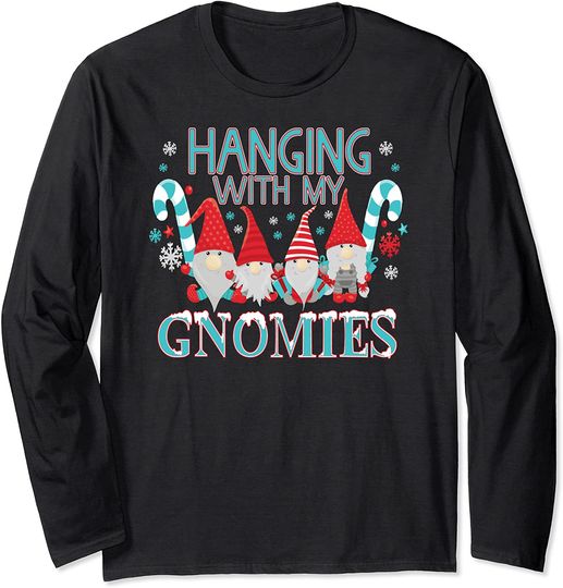 Funny Christmas Garden Gnome Long Sleeve T-Shirt Gnomies
