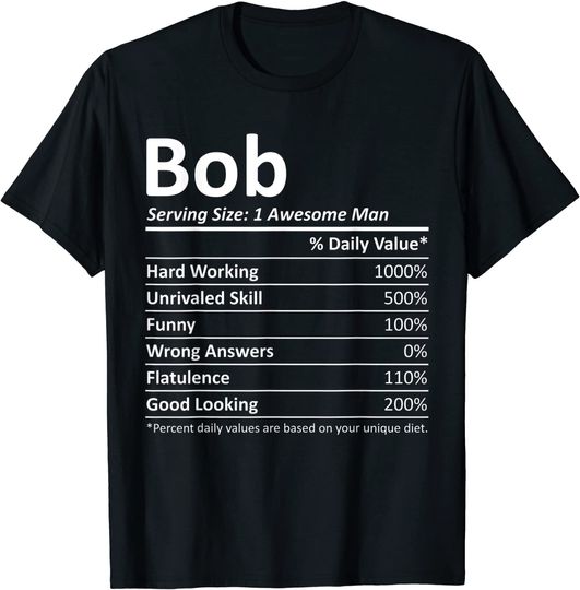 BOB Nutrition Birthday Personalized Name Gift Idea T-Shirt