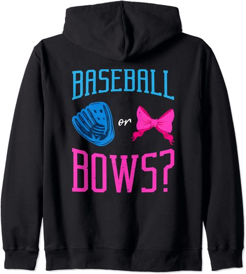 Baseball Or Bows? Gender Reveal Baby Shower Party Hoodie