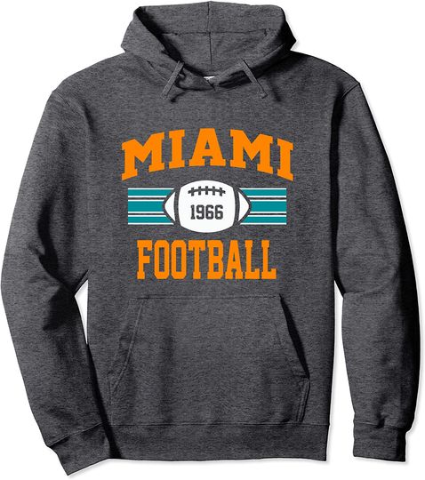 Miami Football Athletic Vintage Sports Team Fan Dark Pullover Hoodie