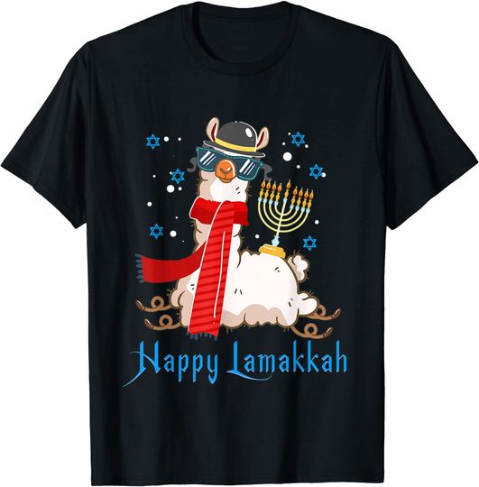 Menorah Hanukkah Llama Chanukah T-Shirt